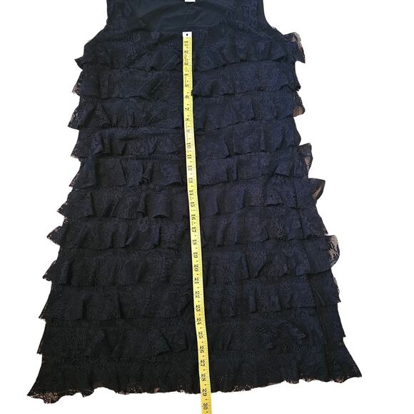 August Silk Options Flouncy Tiered Lace Ruffled Cocktail Dress Size L - Picture 6 of 10